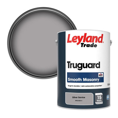 Leyland Trade Truguard Smooth Masonry Paint Silver Service (PPG1004-4) 5L