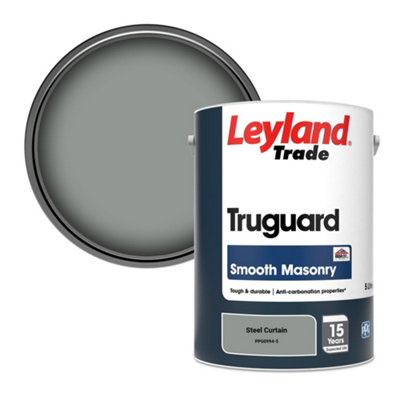 Leyland Trade Truguard Smooth Masonry Paint Steel Curtain (PPG0994-5) 5L