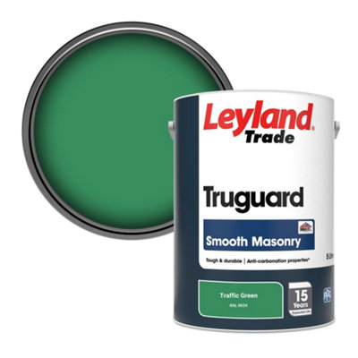 Leyland Trade Truguard Smooth Masonry Paint Traffic Green (RAL 6024) 5L