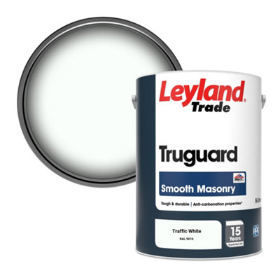 Leyland Trade Truguard Smooth Masonry Paint Traffic White (RAL 9016) 5L