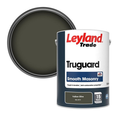 Leyland Trade Truguard Smooth Masonry Paint Yellow Olive (RAL 6014) 5L