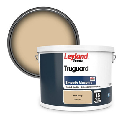 Leyland Trade Truguard Smooth Masonry Paint York Ivory (PPG15-07) 10L