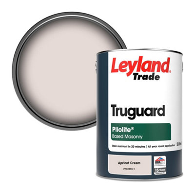 Leyland Trade Truguard Smooth Pliolite Masonry Paint Apricot Cream (PPG1059-1) 5L