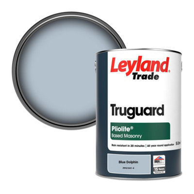 Leyland Trade Truguard Smooth Pliolite Masonry Paint Blue Dolphin (PPG1041-4) 5L