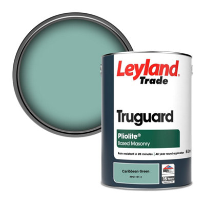 Leyland Trade Truguard Smooth Pliolite Masonry Paint Caribbean Green (PPG1141-4) 5L