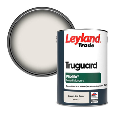 Leyland Trade Truguard Smooth Pliolite Masonry Paint Cream And Sugar (PPG1061-1) 5L