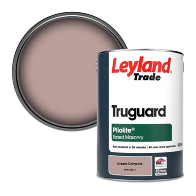 Leyland Trade Truguard Smooth Pliolite Masonry Paint Cream Compote (PPG1059-4) 5L