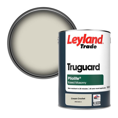Leyland Trade Truguard Smooth Pliolite Masonry Paint Cream Crochet (PPG1024-2) 5L