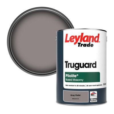 Leyland Trade Truguard Smooth Pliolite Masonry Paint Gray Violet (PPG1014-5) 5L
