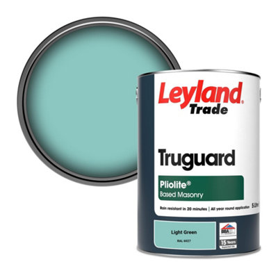 Leyland Trade Truguard Smooth Pliolite Masonry Paint Light Green (RAL 6027) 5L