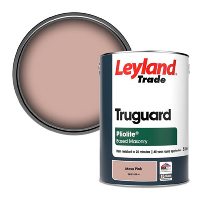 Leyland Trade Truguard Smooth Pliolite Masonry Paint Mesa Pink (PPG1058-4) 5L