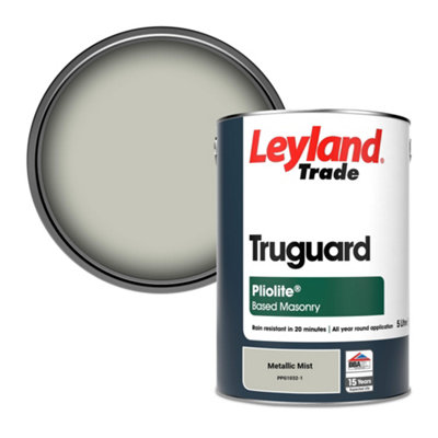 Leyland Trade Truguard Smooth Pliolite Masonry Paint Metallic Mist (PPG1032-1) 5L