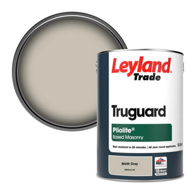 Leyland Trade Truguard Smooth Pliolite Masonry Paint Moth Gray (PPG14-29) 5L
