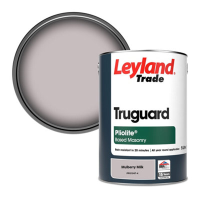 Leyland Trade Truguard Smooth Pliolite Masonry Paint Mulberry Milk (PPG1047-4) 5L