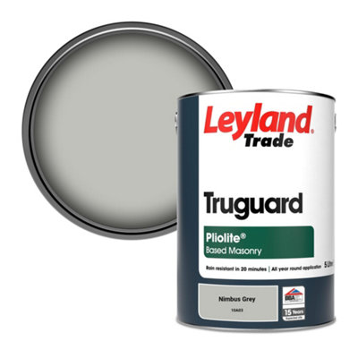 Leyland Trade Truguard Smooth Pliolite Masonry Paint Nimbus Grey (10A03) 5L