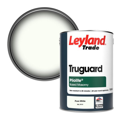 Leyland Trade Truguard Smooth Pliolite Masonry Paint Pure White (RAL 9010) 5L