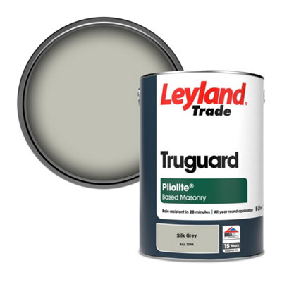 Leyland Trade Truguard Smooth Pliolite Masonry Paint Silk Grey (RAL 7044) 5L