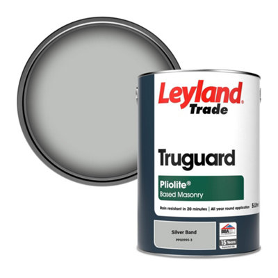 Leyland Trade Truguard Smooth Pliolite Masonry Paint Silver Band (PPG0995-3) 5L