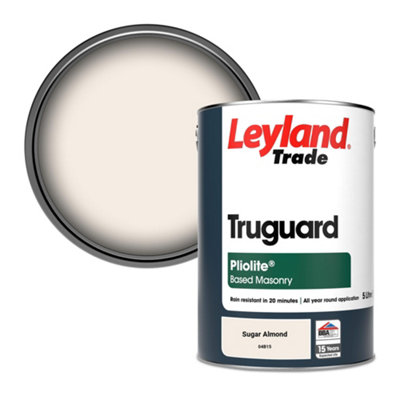 Leyland Trade Truguard Smooth Pliolite Masonry Paint Sugar Almond (04B15) 5L