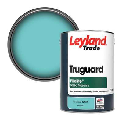 Leyland Trade Truguard Smooth Pliolite Masonry Paint Tropical Splash (PPG1233-5) 5L