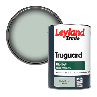Leyland Trade Truguard Smooth Pliolite Masonry Paint White Clover (PPG10-31) 5L
