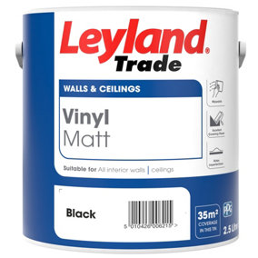 Leyland Trade Vinyl Matt Emulsion Paint - Black - 1L