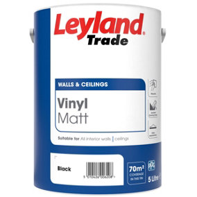 Leyland Trade Vinyl Matt Emulsion Paint - Black - 5L