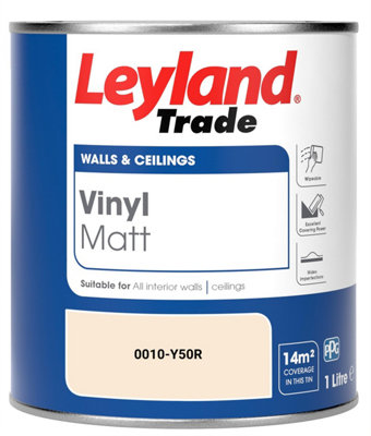 Leyland Trade Vinyl Matt Walls & Ceilings Emulsion Paint (0010-Y50R) 1L