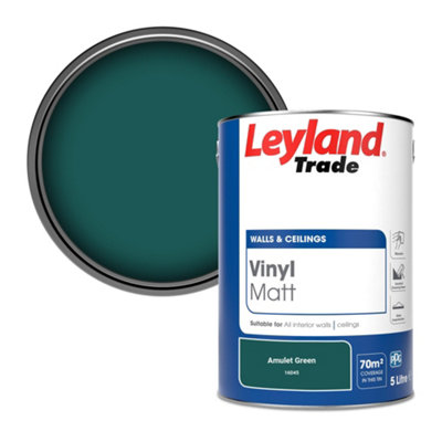 Leyland Trade Vinyl Matt Walls & Ceilings Emulsion Paint Amulet Green (16D45) 5L