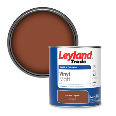Leyland Trade Vinyl Matt Walls & Ceilings Emulsion Paint Ancient Copper (PPG1063-7) 1L