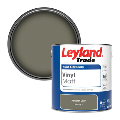 Leyland Trade Vinyl Matt Walls & Ceilings Emulsion Paint Autumn Gray (PPG1028-5) 2.5L