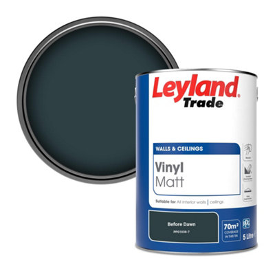 Leyland Trade Vinyl Matt Walls & Ceilings Emulsion Paint Before Dawn (PPG1038-7) 5L