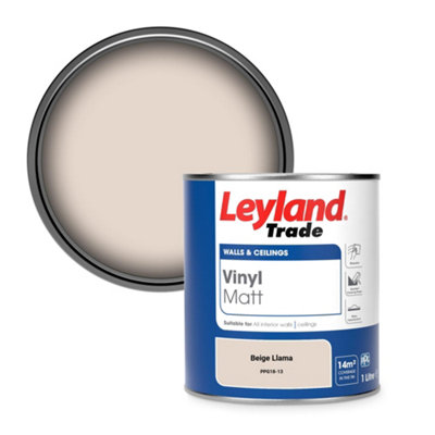 Leyland Trade Vinyl Matt Walls & Ceilings Emulsion Paint Beige Llama (PPG18-13) 1L