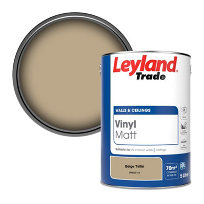 Leyland Trade Vinyl Matt Walls & Ceilings Emulsion Paint Beige Tellin (PPG15-31) 5L