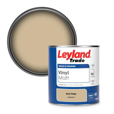 Leyland Trade Vinyl Matt Walls & Ceilings Emulsion Paint Birch Beige (PPG1094-3) 1L