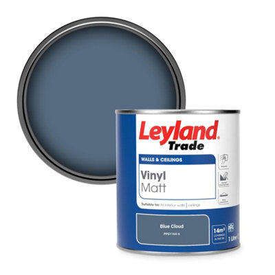Leyland Trade Vinyl Matt Walls & Ceilings Emulsion Paint Blue Cloud (PPG1164-6) 1L