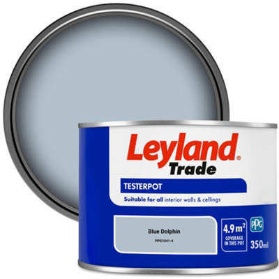 Leyland Trade Vinyl Matt Walls & Ceilings Emulsion Paint Blue Dolphin (PPG1041-4) 350ml Tester