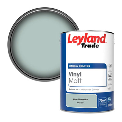 Leyland Trade Vinyl Matt Walls & Ceilings Emulsion Paint Blue Shamrock (PPG1136-4) 5L