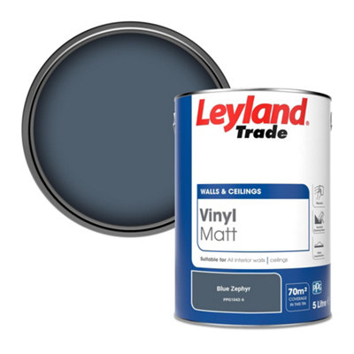 Leyland Trade Vinyl Matt Walls & Ceilings Emulsion Paint Blue Zephyr (PPG1042-6) 5L