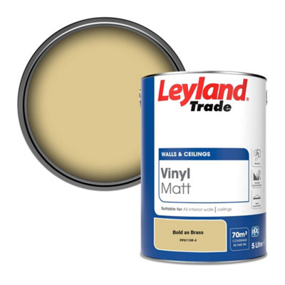 Leyland Trade Vinyl Matt Walls & Ceilings Emulsion Paint Bold as Brass (PPG1108-4) 5L