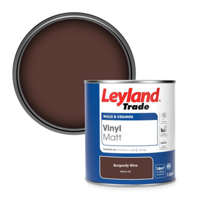 Leyland Trade Vinyl Matt Walls & Ceilings Emulsion Paint Burgundy Wine (PPG13-03) 1L
