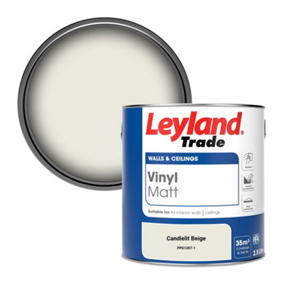 Leyland Trade Vinyl Matt Walls & Ceilings Emulsion Paint Candlelit Beige (PPG1207-1) 2.5L