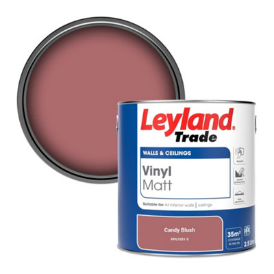Leyland Trade Vinyl Matt Walls & Ceilings Emulsion Paint Candy Blush (PPG1051-5) 2.5L