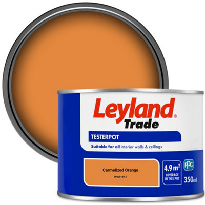 Leyland Trade Vinyl Matt Walls & Ceilings Emulsion Paint Carmelized Orange (PPG1197-7) 350ml Tester