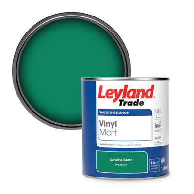 Leyland Trade Vinyl Matt Walls & Ceilings Emulsion Paint Carolina Green (PPG1229-7) 1L