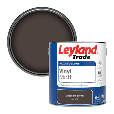 Leyland Trade Vinyl Matt Walls & Ceilings Emulsion Paint Chocolate Brown (RAL 8017) 2.5L