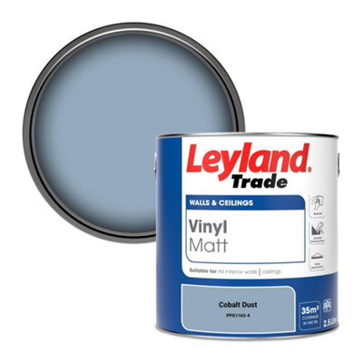 Leyland Trade Vinyl Matt Walls & Ceilings Emulsion Paint Cobalt Dust (PPG1163-4) 2.5L
