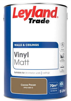 Leyland Trade Vinyl Matt Walls & Ceilings Emulsion Paint Cocoa Pecan (PPG1084-6) 5L