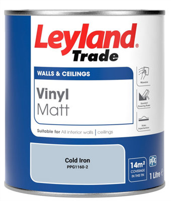 Leyland Trade Vinyl Matt Walls & Ceilings Emulsion Paint Cold Iron ...