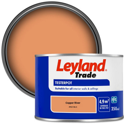 Leyland Trade Vinyl Matt Walls & Ceilings Emulsion Paint Copper River (PPG1196-5) 350ml Tester